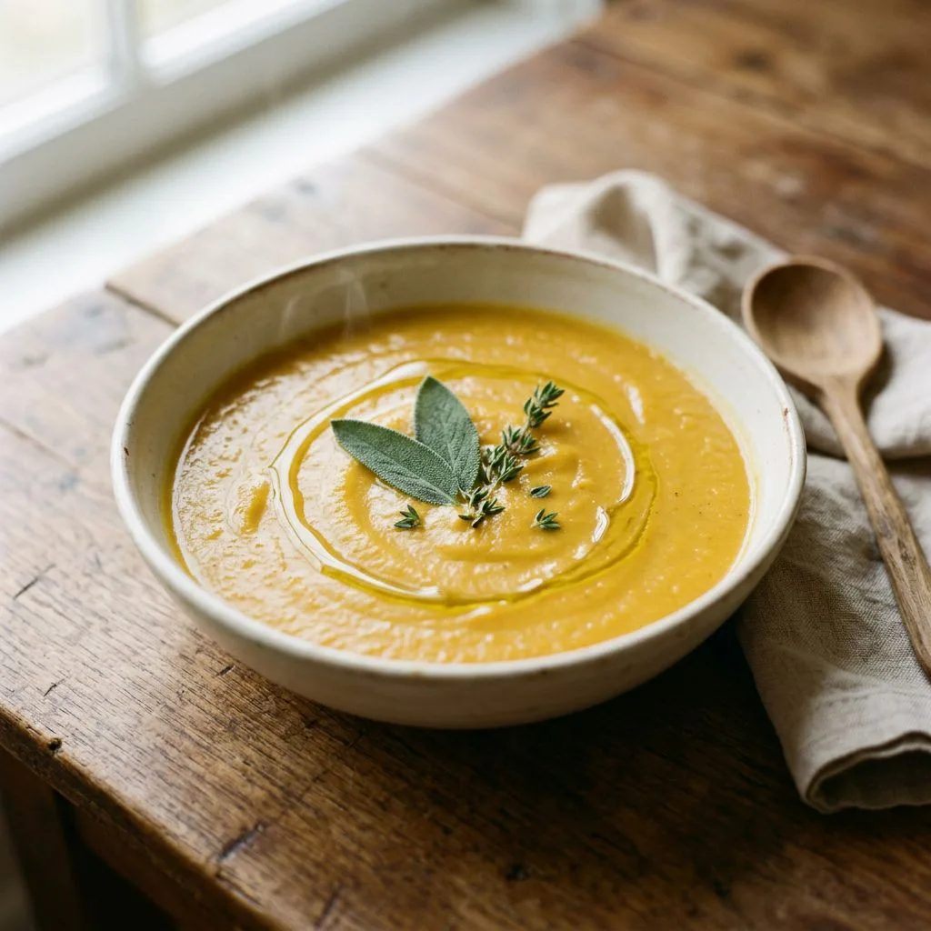 Butternut Squash Soup with Fresh Herbs
